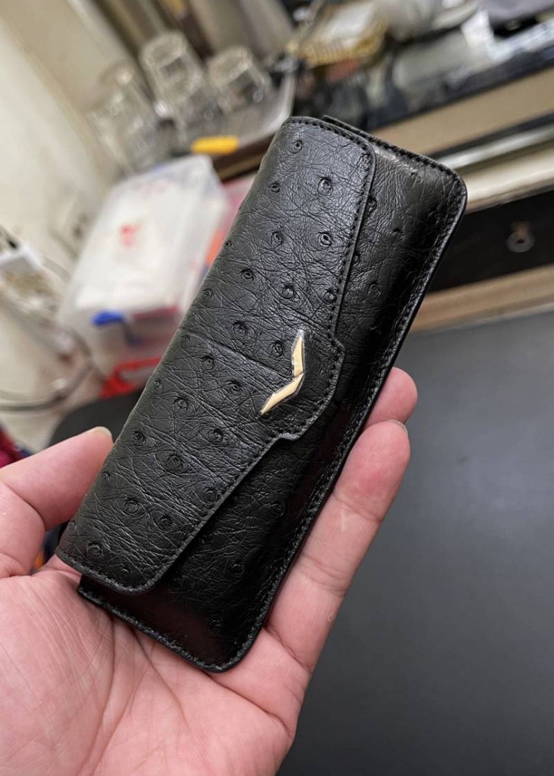 bao da vertu đà điểu nắp ngang