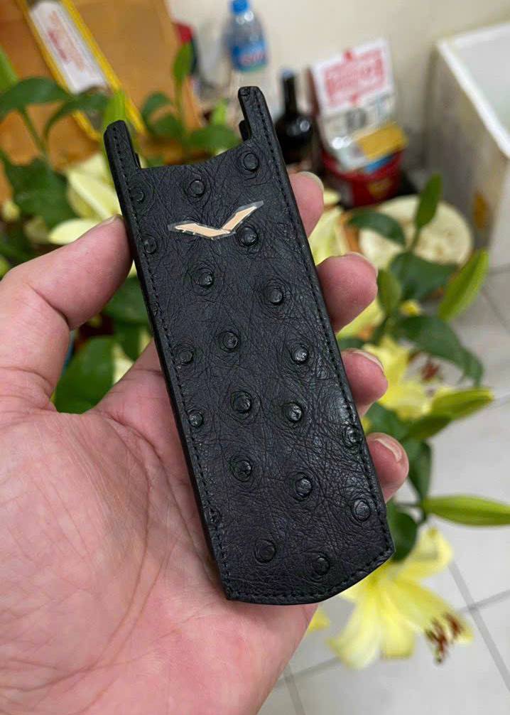 bao da vertu chính hãng, bao da đà điểu không nắp