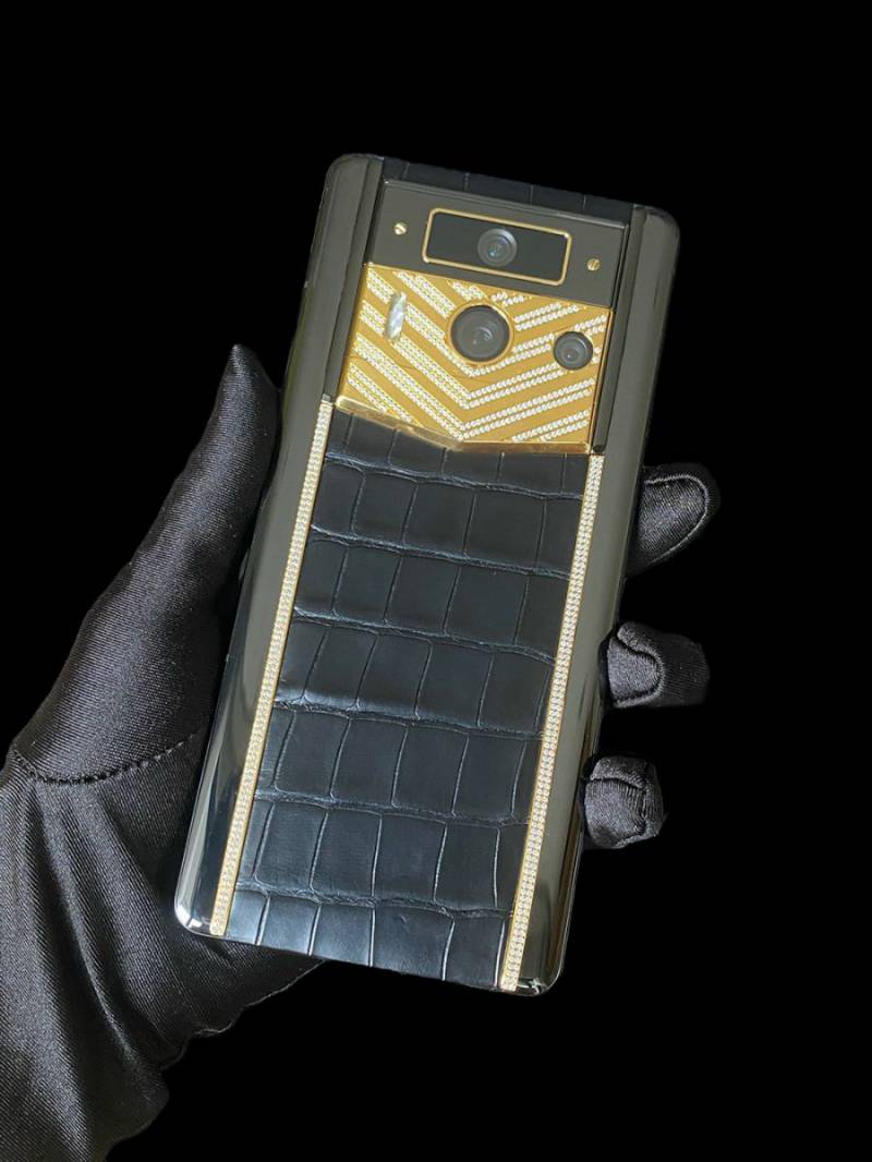 METAVERTU II Gold Mix Diamond da cá sấu xanh