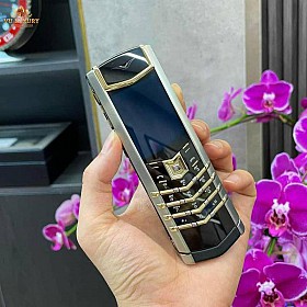 Vertu Signature S Thép Mix Gold 18K Lưng Da Bê