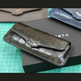 Bao Da Vertu Signature S Da Cá Sấu Nắp Ngang