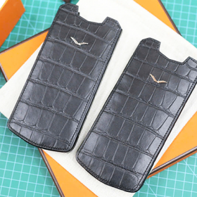 Bao Da Vertu Agent Q Da Cá Sấu Pháp Nắp Rút