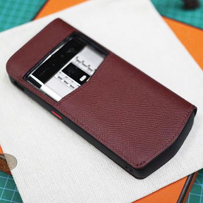 Ốp Lưng Vertu Agent Q Da Epsom Đỏ Mận
