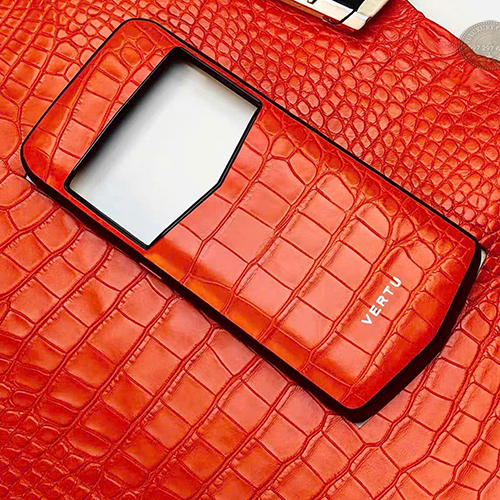 Ốp Lưng Vertu Agent Q Cá Sấu Cam Alligator - SVIP