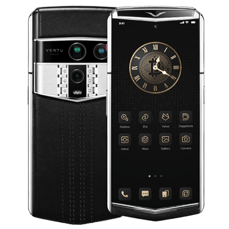 Vertu Agent Q Silver Regular Set Black Quilted Stitch Calf