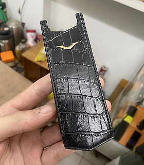 Bao Da Vertu Signature S Da Bò Dập Vân Alligator